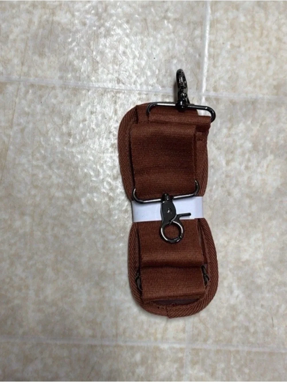 Men's Brown Faux Leather Duffel Bag